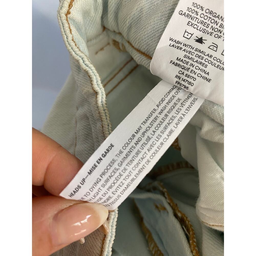 Frank & Oak Linda Balloon Tapered Leg High Rise Jeans Ivory Denim Size 29 - Picture 14 of 14